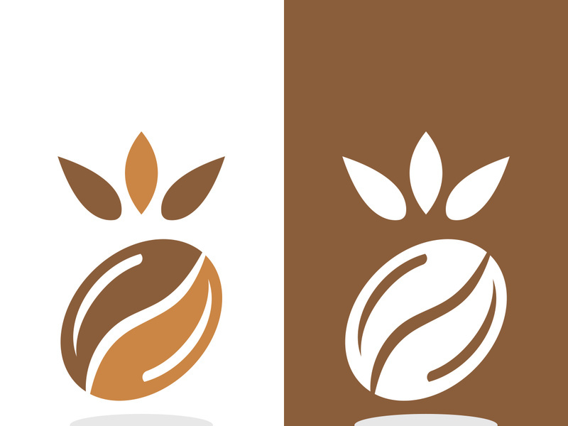 Coffee bean icon vector illustration template