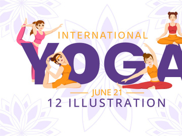 12 International Yoga Day Illustration preview picture