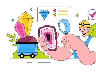 10 Mineralogist Vector Illustration