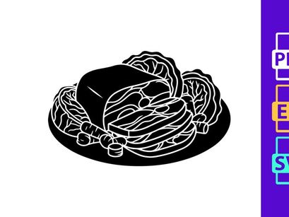 Roast Meat Dinner Plate Icon