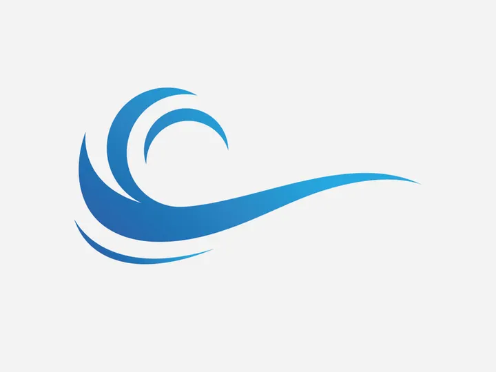 Blue Wave Logo Vector.  wAter wave illustration template design
