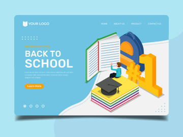 Get ranked by reading a book - Landing page illustration template preview picture