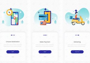 Onboard screens for Delivery app