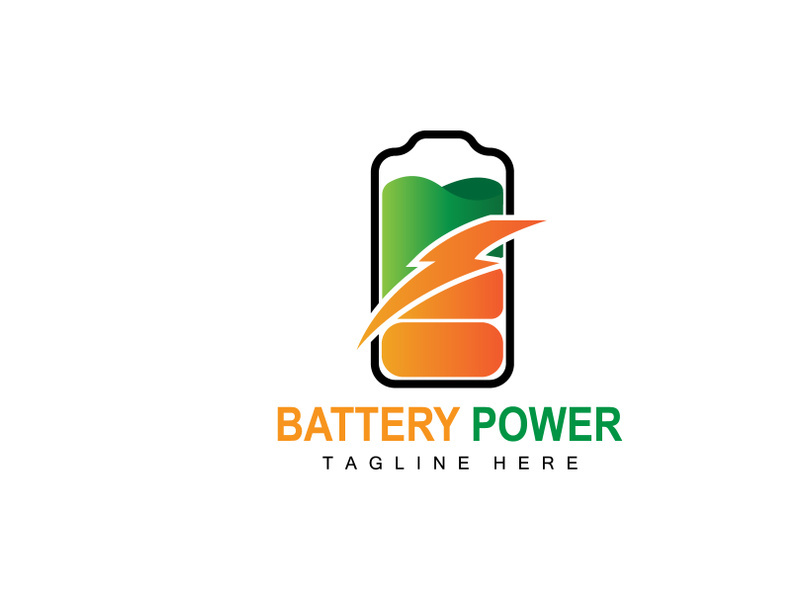 Battery Logo Design, Technology Charging Illustration, Company Brand Vector