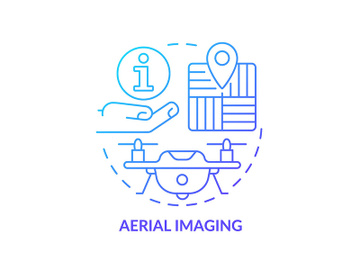 Aerial imaging blue gradient concept icon preview picture