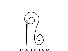 Tailor logo icon illustration template combination of buttons for clothes, thread and sewing machine, for clothing product design