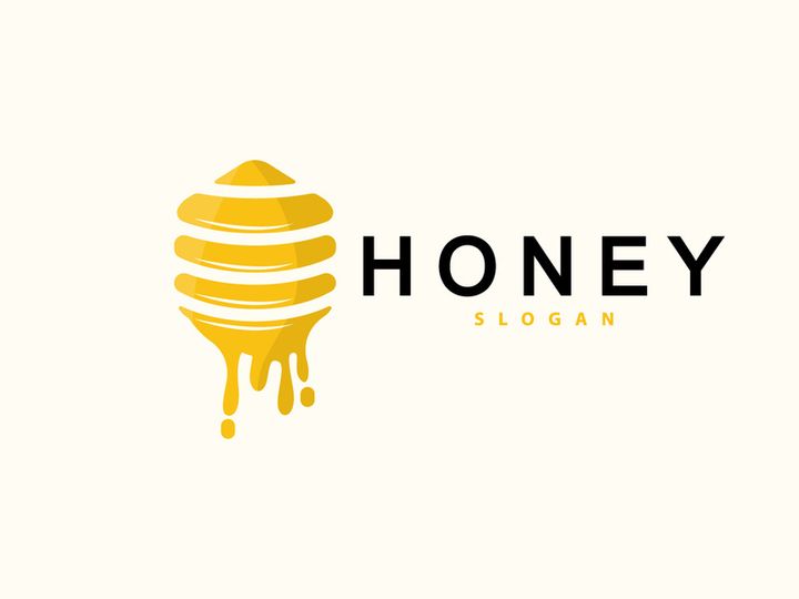 Honey Logo, Honey Bee Animal Vector
