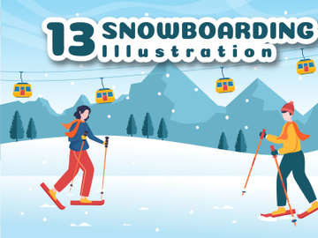 13 Snowboarding Activity Illustration preview picture
