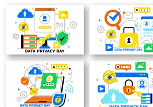 10 Data Privacy Vector Illustration