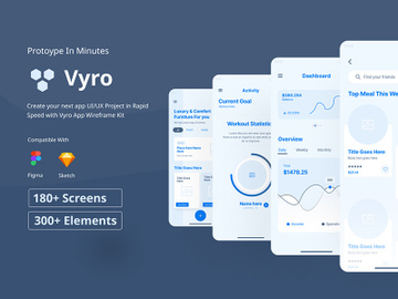 Vyro App Wireframe Kit preview picture