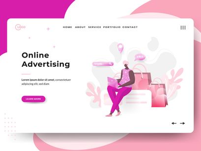 Business Online sets Illustration