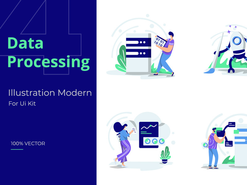 Illustration set Data Processing
