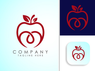 Apple and heart logo sign symbol in flat style preview picture