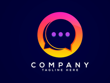 Modern gradient color chat logo design. Social media speech icon vector illustration preview picture