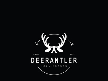Deer antler logo for hunting and adventure community in nature simple and elegant symbol preview picture