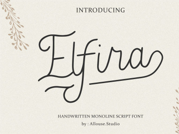 Elfira - Handwritten Monoline Script Font - Family preview picture