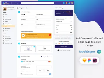 Add Company Profile and Billing Page Web UI Template preview picture