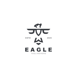 Eagle Logo minimalist style design template. Falcon Logotype Emblem identity preview picture