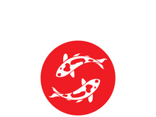Koi fish logo template. Creative vector symbol