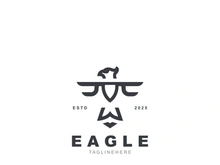Eagle Logo minimalist style design template. Falcon Logotype Emblem identity