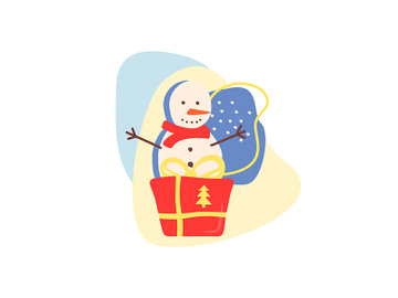 Christmas seasonal greeting flat vector concept illustration with abstract shapes preview picture