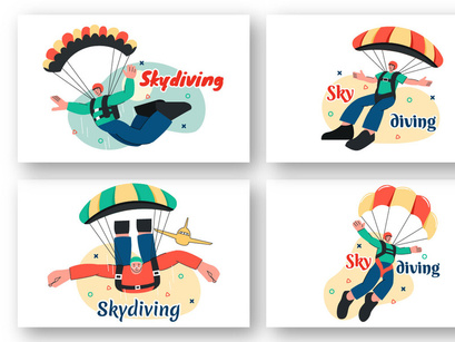 9 Skydiving Sport Illustration