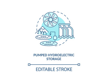 Pumped hydroelectric storage concept icon preview picture