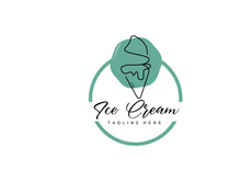 Ice Cream Logo Design, Fresh Sweet Soft Cold Food Illustration, Children's Favorite Vector, Product Brand