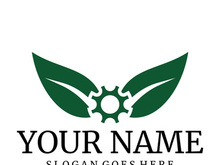 Green leaf logo design vector illustration