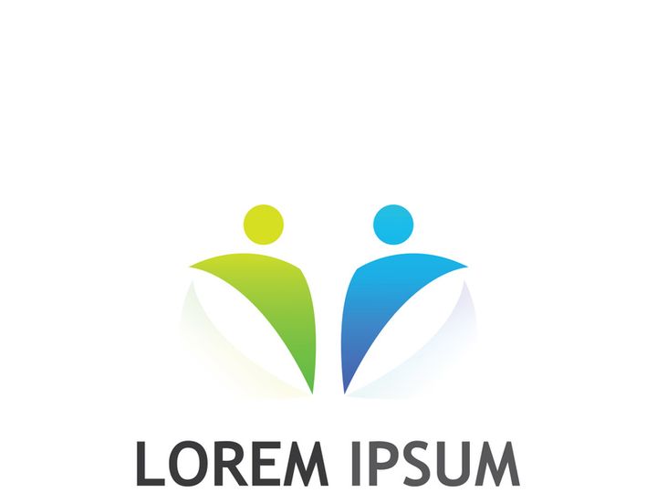 Community of people logo design with creative idea.