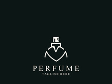 Perfume bottle logo design symbol can be used for business and cosmetic perfume shop template