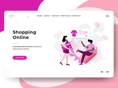 Business Online sets Illustration