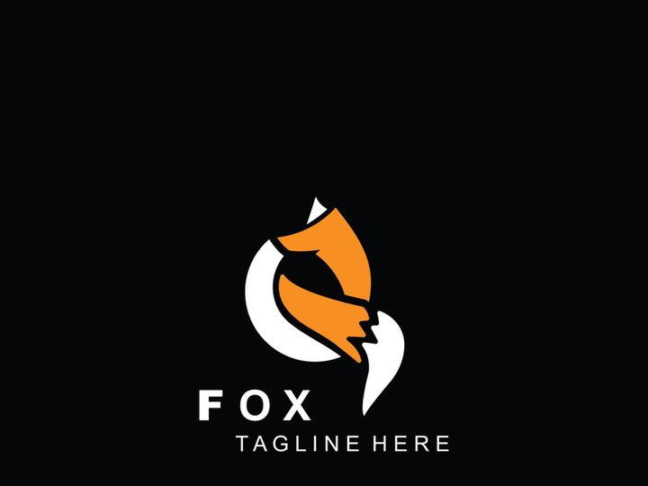 Fox logo design simple and minimalist template. abstract animal Fox tail illustration