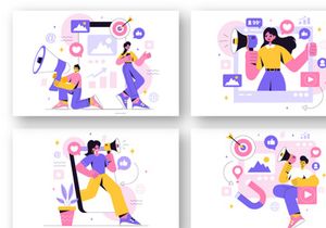 9 Social Media Marketing Illustration
