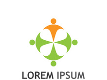 Community of people logo design with creative idea.