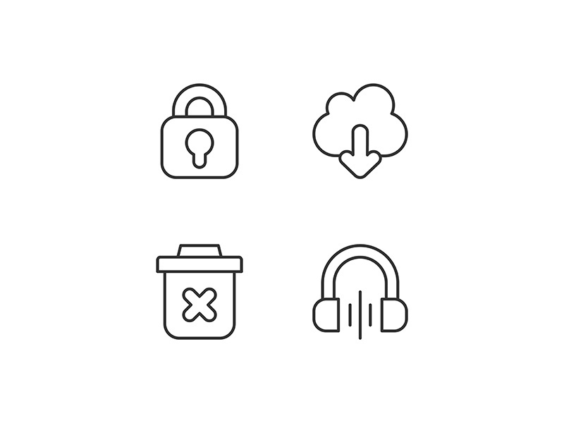Modern interface pixel perfect linear icons set