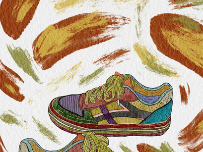 File EPS and JPG colorful shoes and lineart