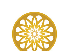 Traditional Asian colorful floral pattern Stained glass mosaic logo tile design inspiration