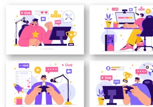 9 Video Game Streaming Illustration