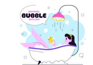 10 National Bubble Bath Day Illustration