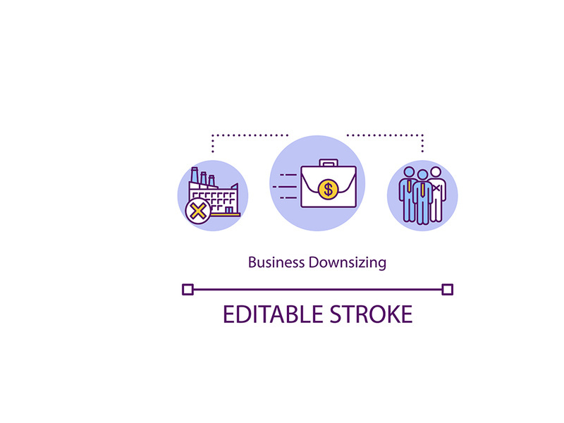 Business downsizing concept icon