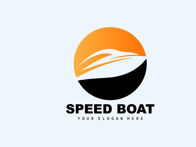 Speed Boat Logo, Fast Cargo Ship Vector, Sailboat, Design For Ship Manufacturing Company, Waterway Shipping, Marine Vehicles