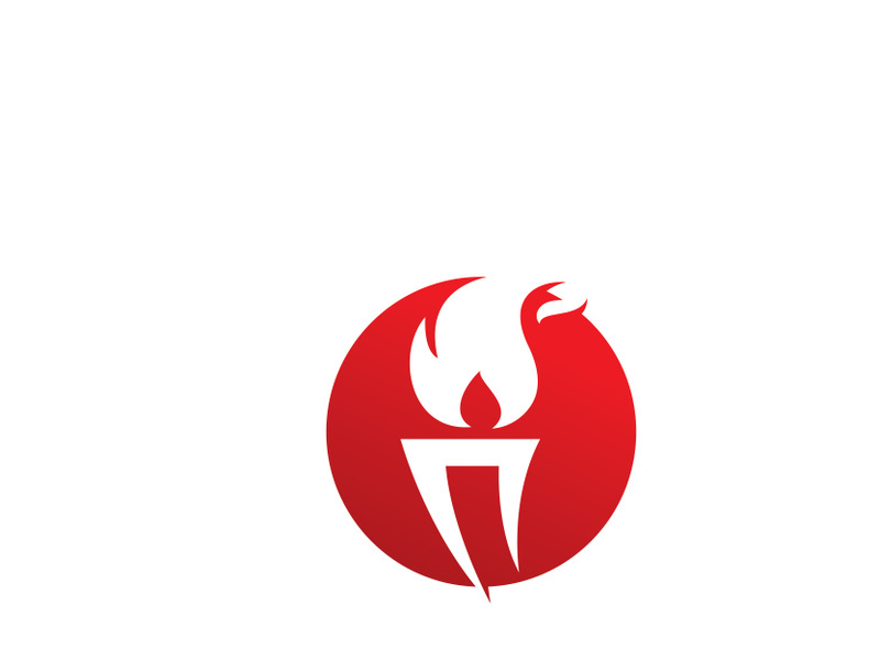 Torch flame logo icon  vector template