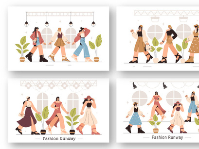 9 Fashion Runway Illustration