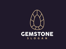 Gemstone Jewelry Logo, Design Vector Template