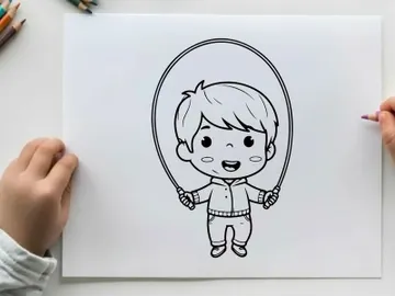 Boy playing with hula hoop vector illustration flat design preview picture