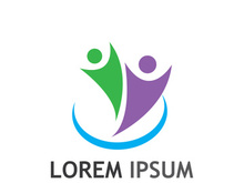 Community of people logo design with creative idea.