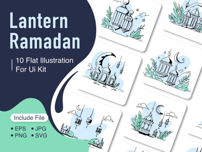 Ramadan Lanterns Doodle Art
