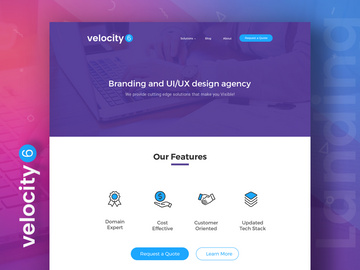 Velocity 6 - Landing Page Free PSD preview picture