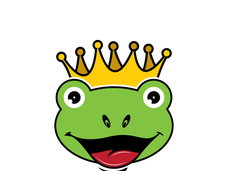 King frog logo icon template design vector illustration